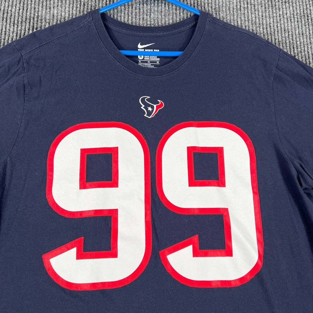 J.J. Watt Houston Texans Shirt Mens XL Extra Large Blue Short Sleeve Nike NFL